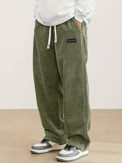 HIDKAT FASHION Trousers – Men's Corduroy Straight-Leg Casual Pants