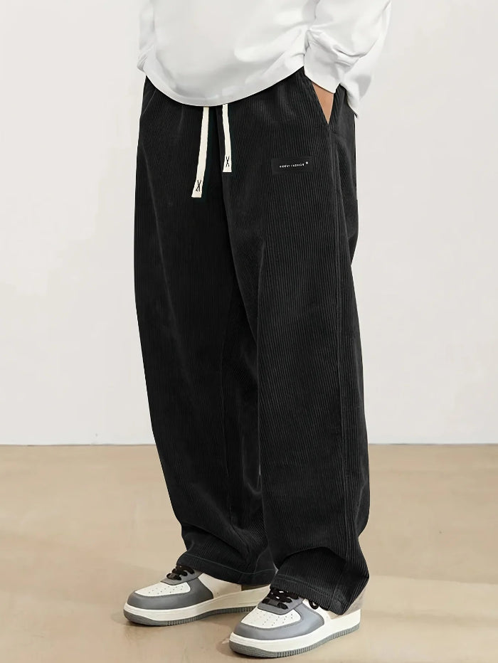 HIDKAT FASHION Trousers – Men's Corduroy Straight-Leg Casual Pants