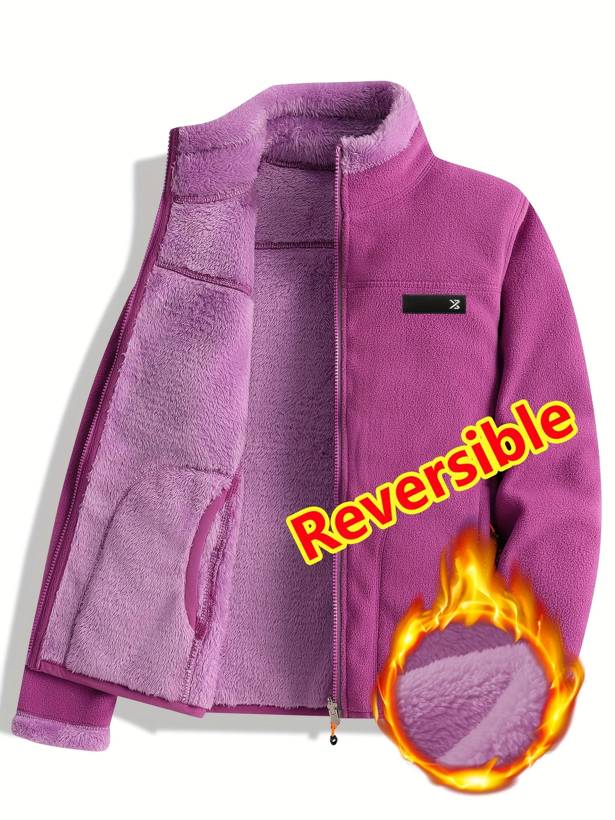 Unisex Trail Comfort Reversible Jacket – Casual Double-Sided Fleece Jacket