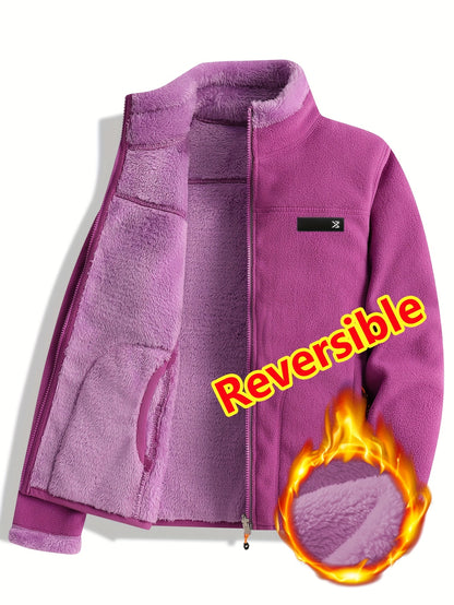 Unisex Trail Comfort Reversible Jacket – Casual Double-Sided Fleece Jacket