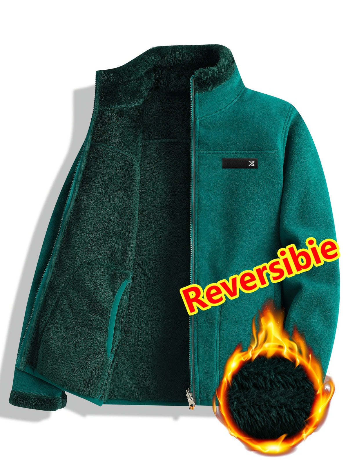 Unisex Trail Comfort Reversible Jacket – Casual Double-Sided Fleece Jacket