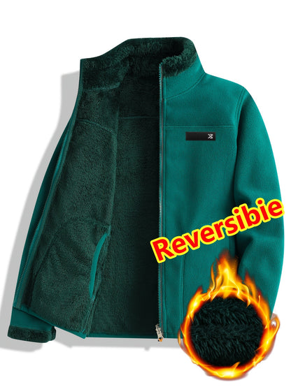 Unisex Trail Comfort Reversible Jacket – Casual Double-Sided Fleece Jacket