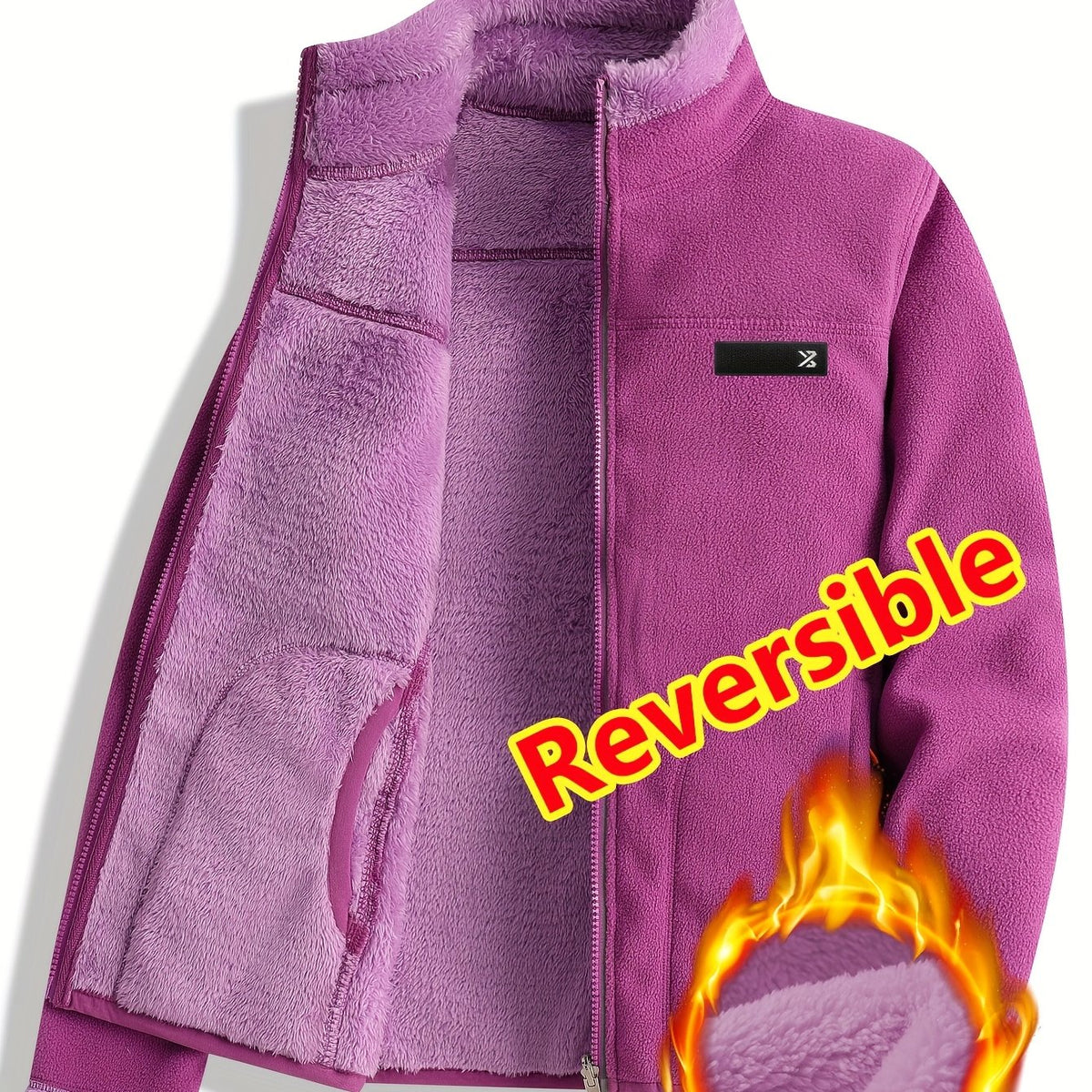 Unisex Trail Comfort Reversible Jacket – Casual Double-Sided Fleece Jacket