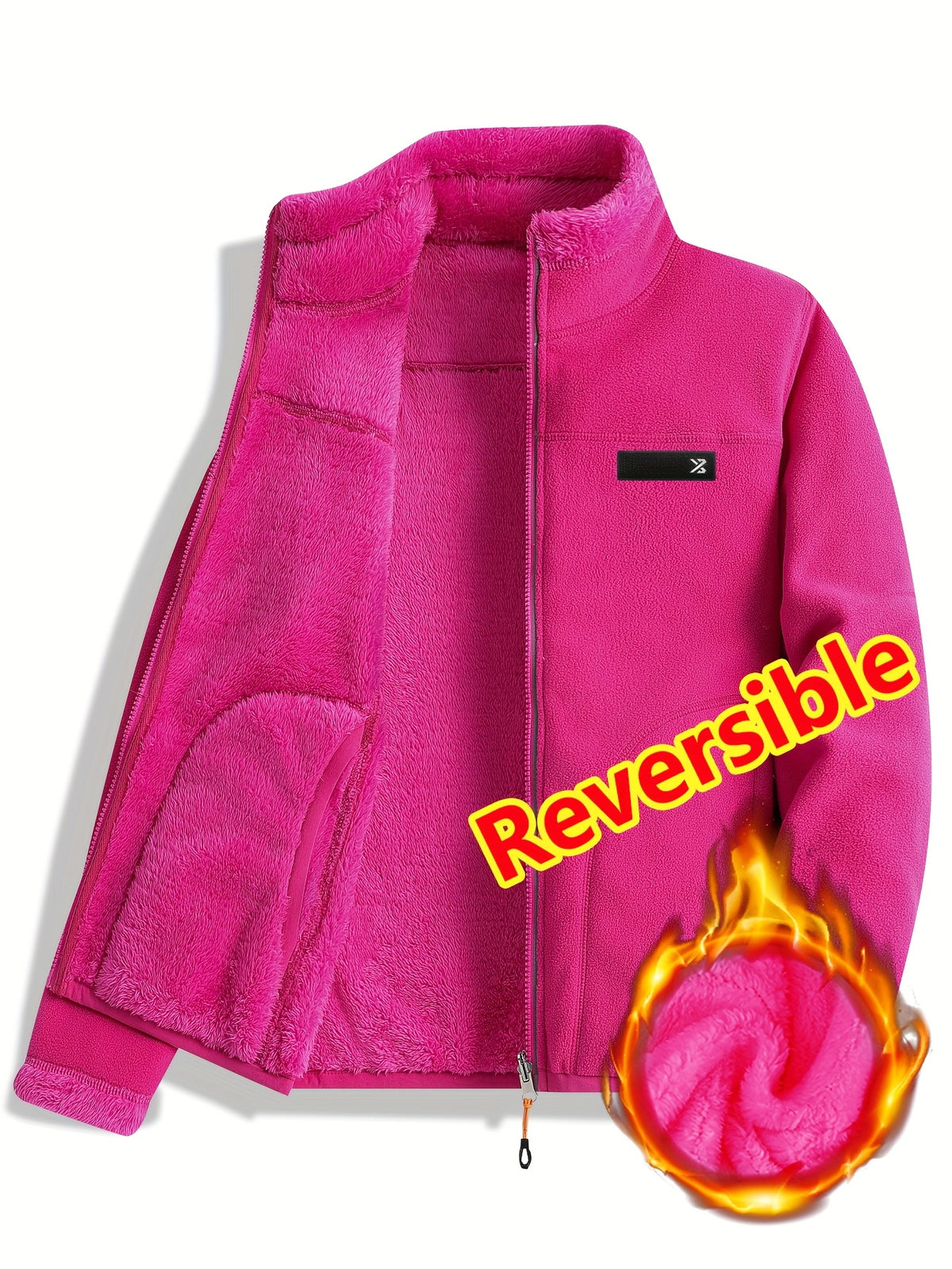Unisex Trail Comfort Reversible Jacket – Casual Double-Sided Fleece Jacket
