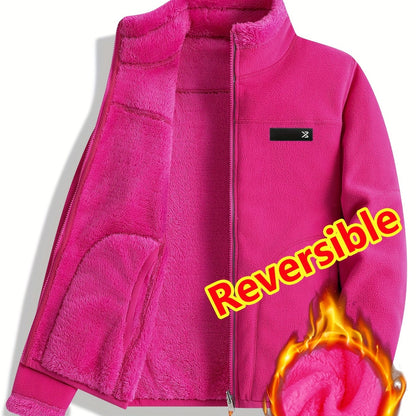 Unisex Trail Comfort Reversible Jacket – Casual Double-Sided Fleece Jacket