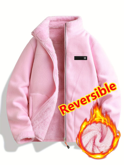 Unisex Trail Comfort Reversible Jacket – Casual Double-Sided Fleece Jacket