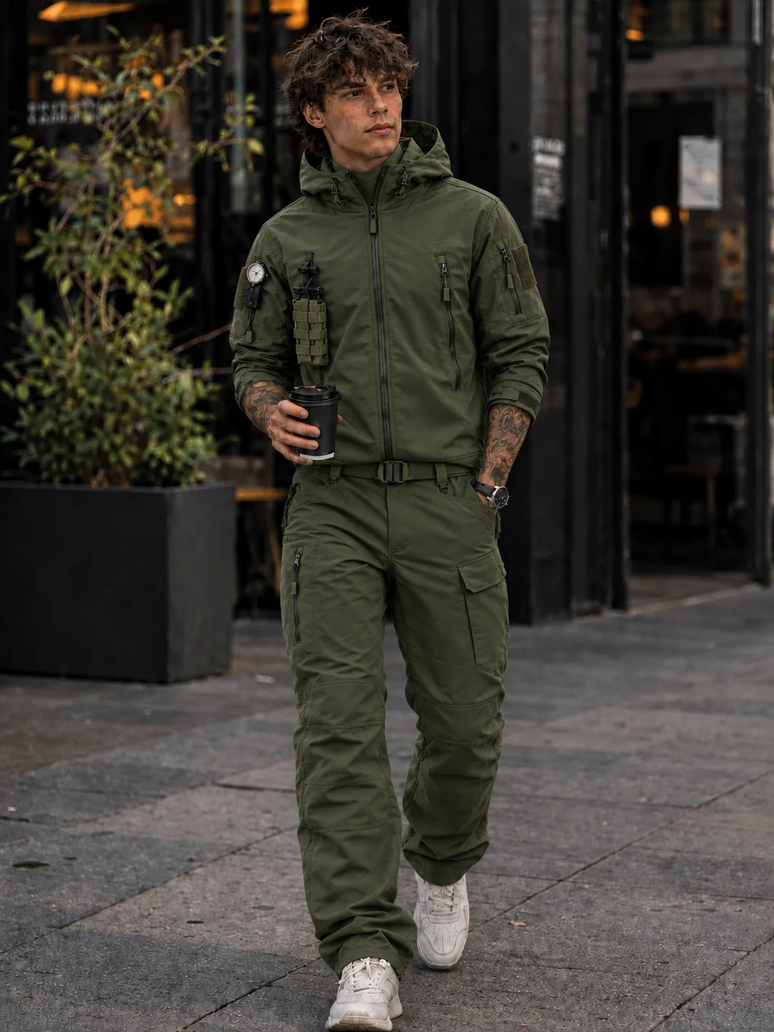 StormShield Set – Waterproof Softshell Jacket & Fleece Pants