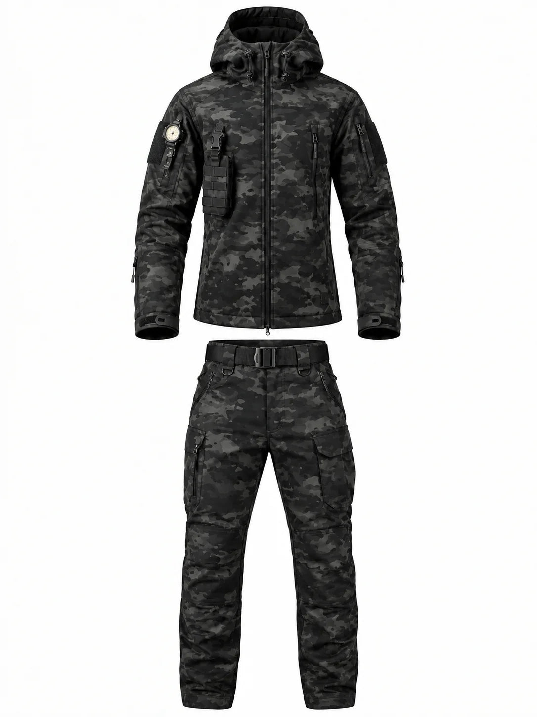 StormShield Set – Waterproof Softshell Jacket & Fleece Pants