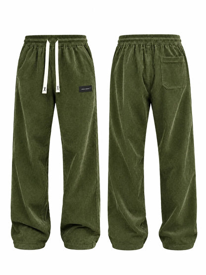 HIDKAT FASHION Trousers – Men's Corduroy Straight-Leg Casual Pants