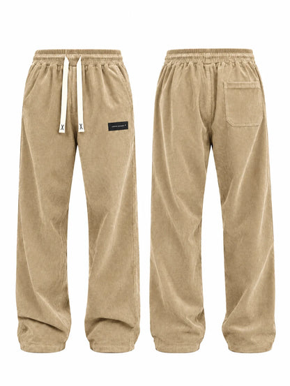 HIDKAT FASHION Trousers – Men's Corduroy Straight-Leg Casual Pants