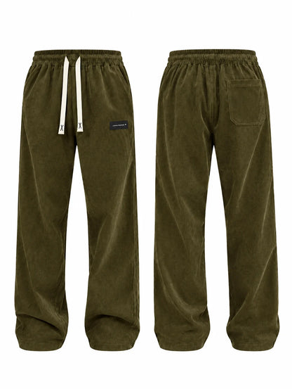 HIDKAT FASHION Trousers – Men's Corduroy Straight-Leg Casual Pants