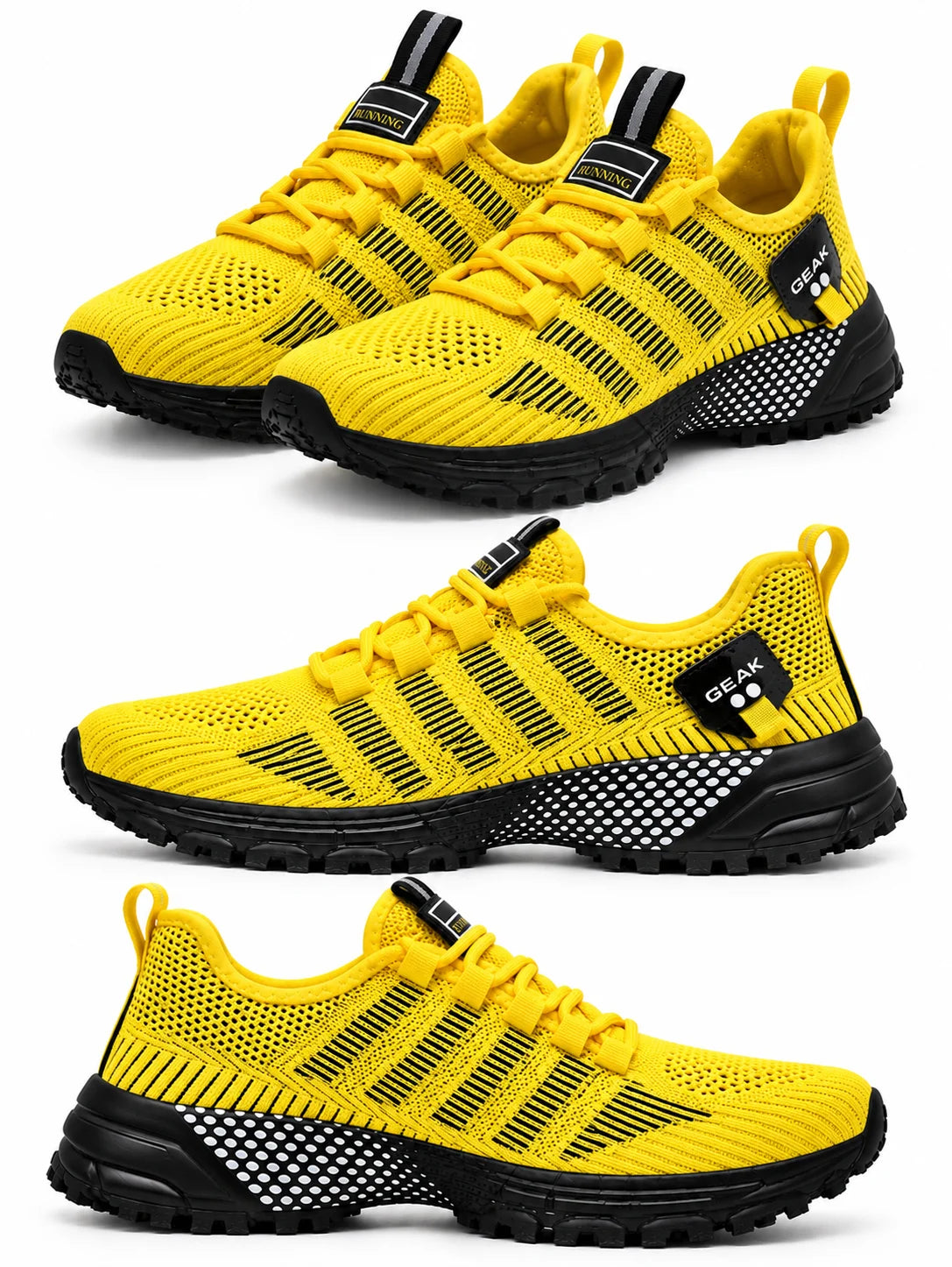 Men's AeroFlex running shoes. Lightweight, breathable mesh with cushioning for running.