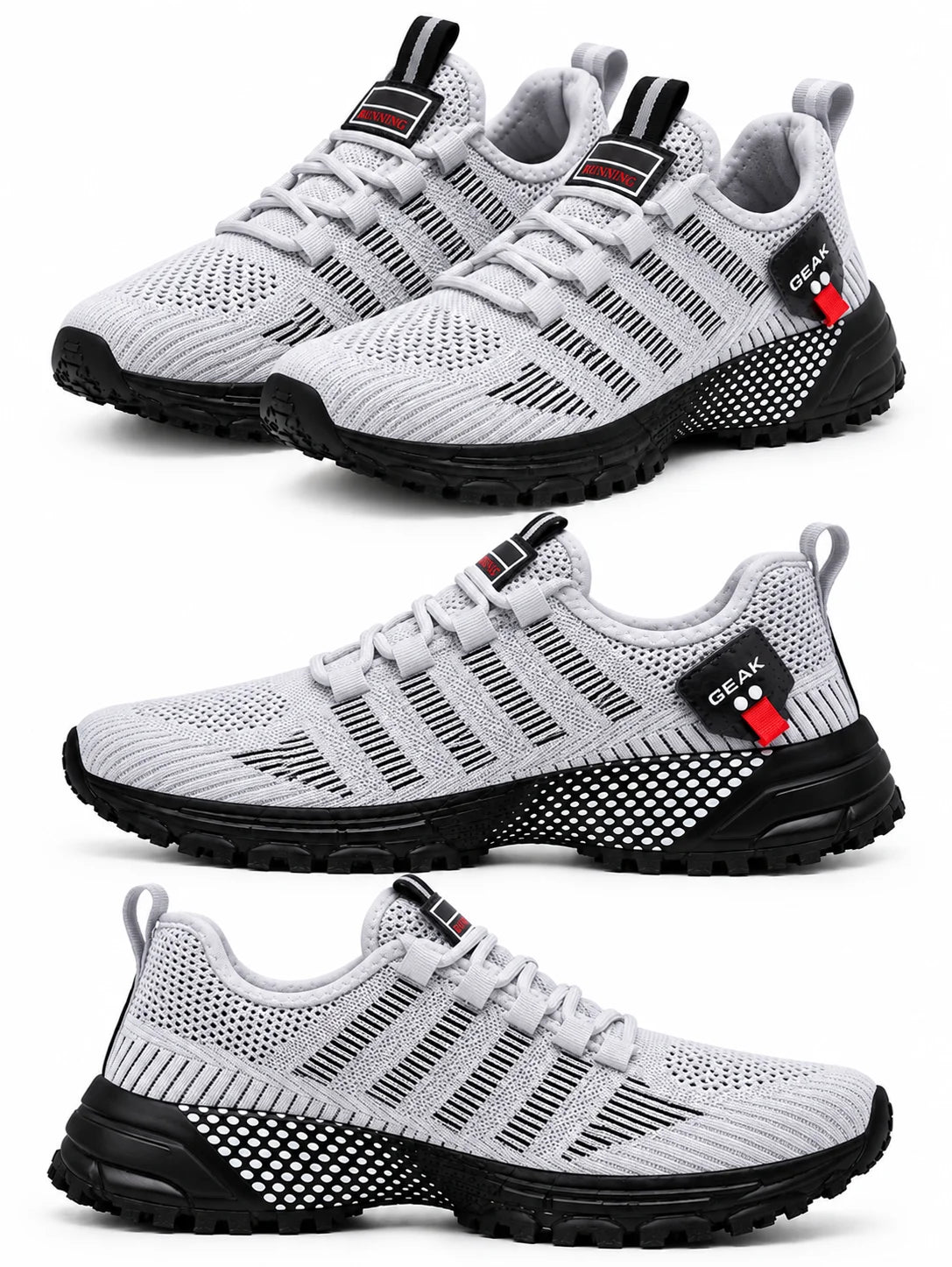 Men's AeroFlex running shoes. Lightweight, breathable mesh with cushioning for running.
