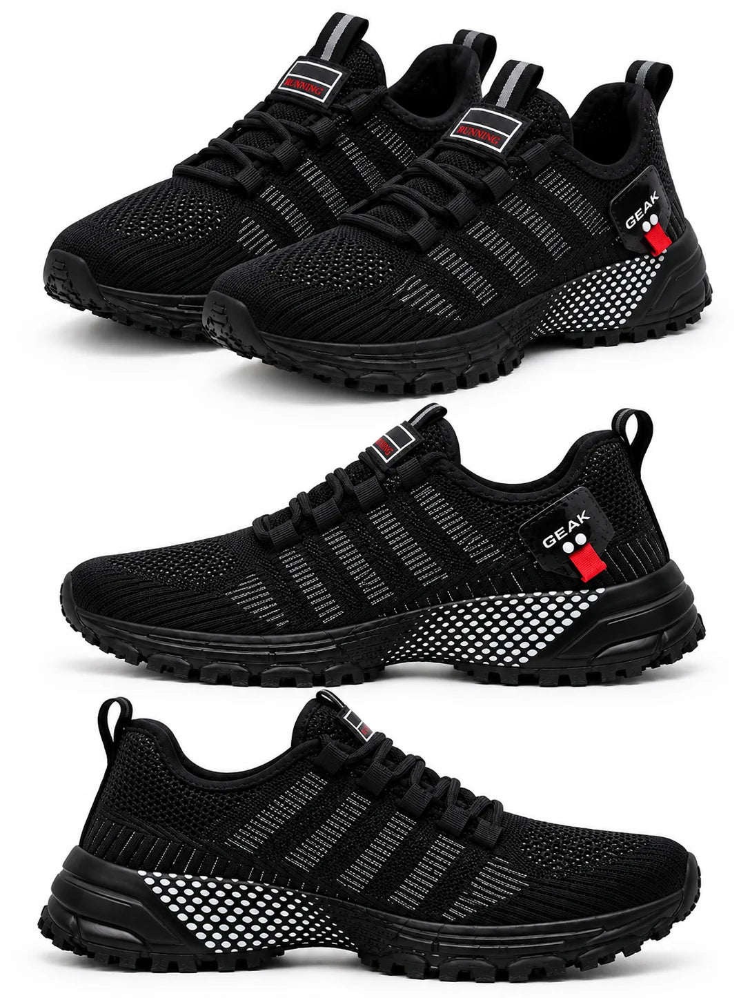 Men's AeroFlex running shoes. Lightweight, breathable mesh with cushioning for running.