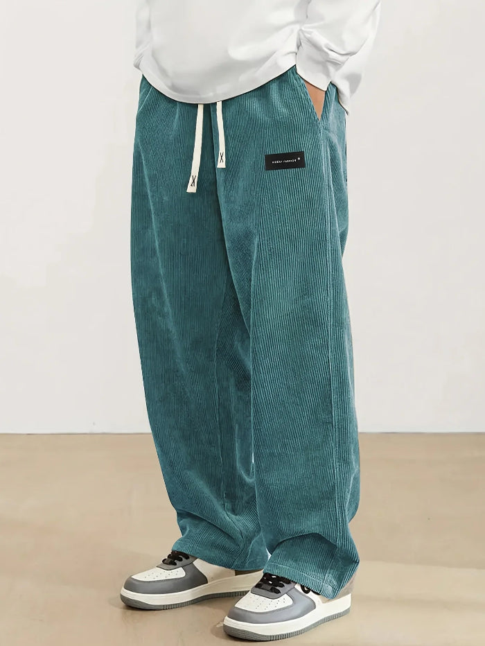 HIDKAT FASHION Trousers – Men's Corduroy Straight-Leg Casual Pants