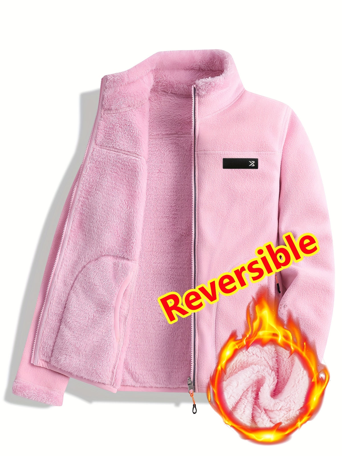 Unisex Trail Comfort Reversible Jacket – Casual Double-Sided Fleece Jacket