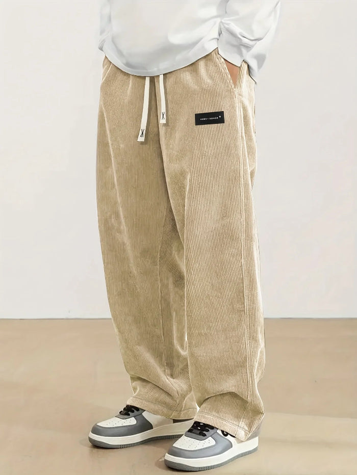 HIDKAT FASHION Trousers – Men's Corduroy Straight-Leg Casual Pants