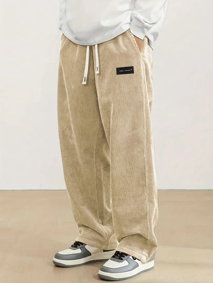 HIDKAT FASHION Trousers – Men's Corduroy Straight-Leg Casual Pants