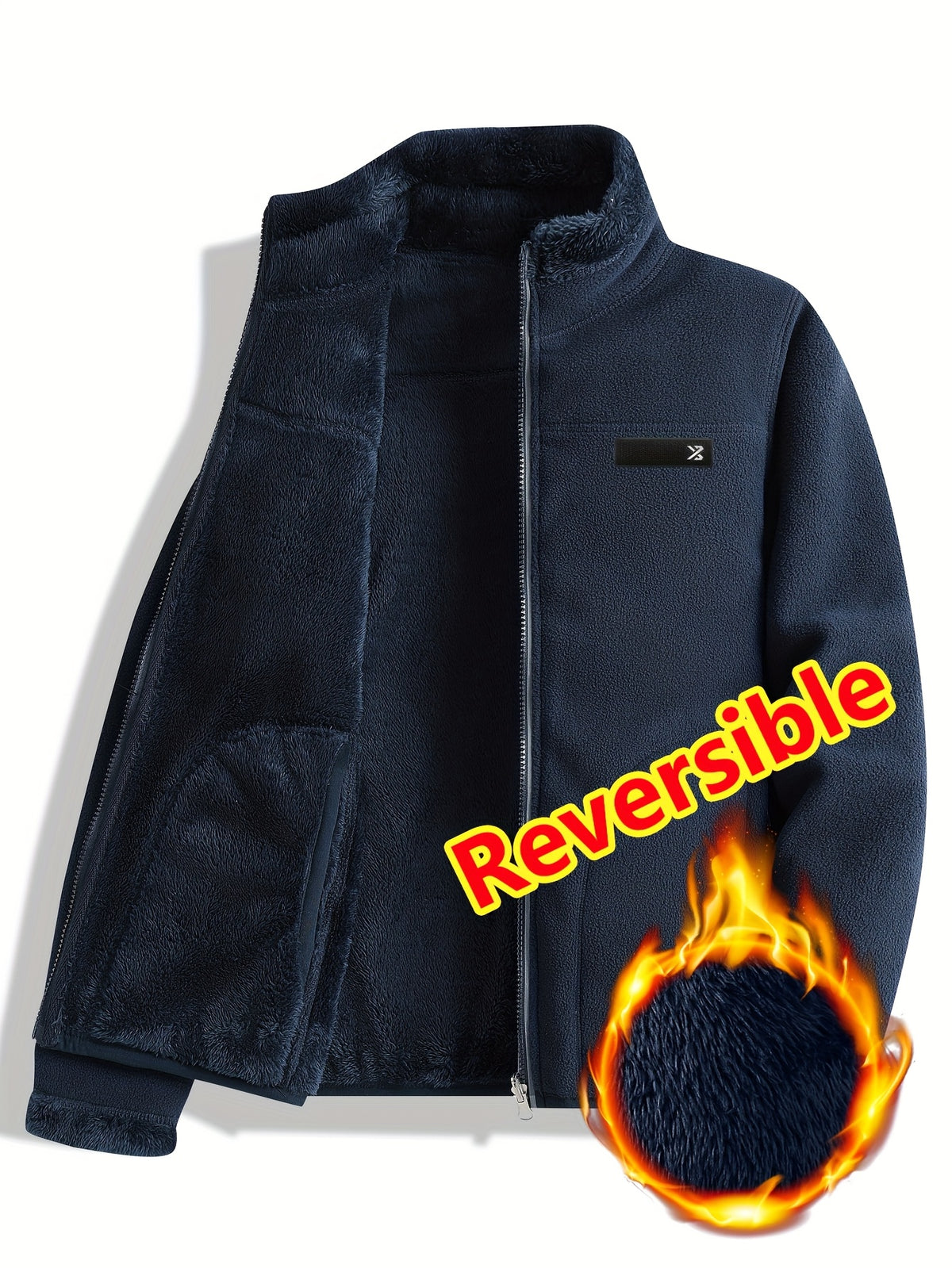 Unisex Trail Comfort Reversible Jacket – Casual Double-Sided Fleece Jacket