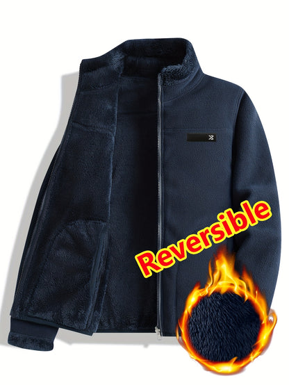 Unisex Trail Comfort Reversible Jacket – Casual Double-Sided Fleece Jacket