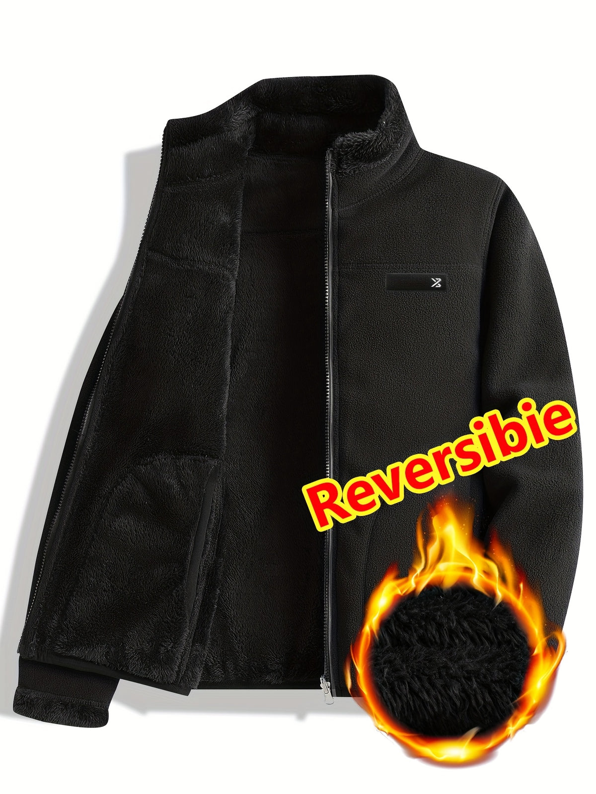 Unisex Trail Comfort Reversible Jacket – Casual Double-Sided Fleece Jacket