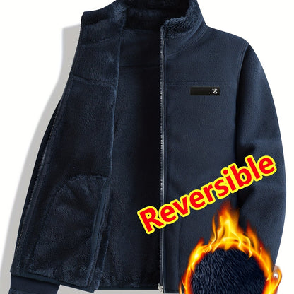 Unisex Trail Comfort Reversible Jacket – Casual Double-Sided Fleece Jacket